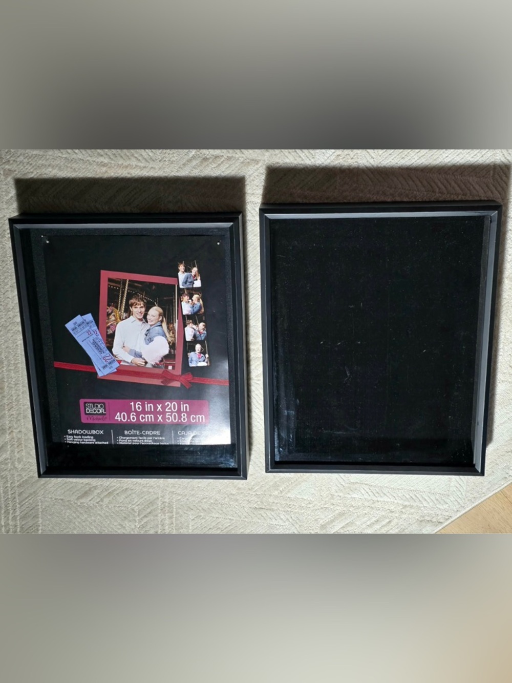 Set of Two Black Shadow Boxes 16” x 20”